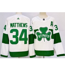 Men's Toronto Maple Leafs #34 Auston Matthews White St Patricks Authentic Jersey Men's Toronto Maple Leafs #34 Auston Matthews White St Patricks Authentic Jersey
