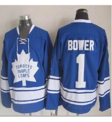 Toronto Maple Leafs #1 Johnny Bower Blue CCM Throwback Stitched NHL Jersey Toronto Maple Leafs #1 Johnny Bower Blue CCM Throwback Stitched NHL Jersey