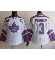 Toronto Maple Leafs 3 Phaneuf White Women's Fights Cancer Hockey Jersey Toronto Maple Leafs 3 Phaneuf White Women's Fights Cancer Hockey Jersey