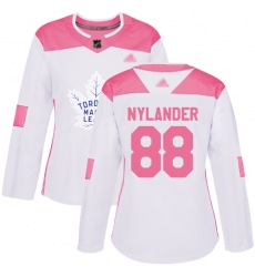 Women Maple Leafs 88 William Nylander White Pink Authentic Fashion Stitched Hockey Jersey Women Maple Leafs 88 William Nylander White Pink Authentic Fashion Stitched Hockey Jersey