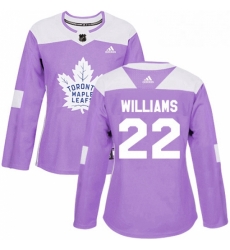 Womens Adidas Toronto Maple Leafs 22 Tiger Williams Authentic Purple Fights Cancer Practice NHL Jersey Womens Adidas Toronto Maple Leafs 22 Tiger Williams Authentic Purple Fights Cancer Practice NHL Jersey