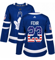 Womens Adidas Toronto Maple Leafs 23 Eric Fehr Authentic Royal Blue USA Flag Fashion NHL Jersey Womens Adidas Toronto Maple Leafs 23 Eric Fehr Authentic Royal Blue USA Flag Fashion NHL Jersey