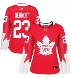 Womens Adidas Toronto Maple Leafs 23 Travis Dermott Authentic Red Alternate NHL Jersey Womens Adidas Toronto Maple Leafs 23 Travis Dermott Authentic Red Alternate NHL Jersey