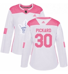 Womens Adidas Toronto Maple Leafs 30 Calvin Pickard Authentic White Pink Fashion NHL Jersey Womens Adidas Toronto Maple Leafs 30 Calvin Pickard Authentic White Pink Fashion NHL Jersey