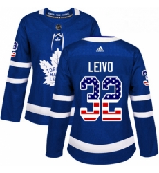 Womens Adidas Toronto Maple Leafs 32 Josh Leivo Authentic Royal Blue USA Flag Fashion NHL Jersey Womens Adidas Toronto Maple Leafs 32 Josh Leivo Authentic Royal Blue USA Flag Fashion NHL Jersey