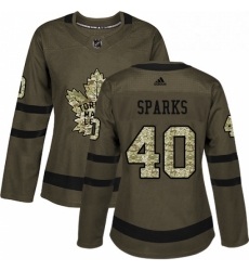 Womens Adidas Toronto Maple Leafs 40 Garret Sparks Authentic Green Salute to Service NHL Jersey Womens Adidas Toronto Maple Leafs 40 Garret Sparks Authentic Green Salute to Service NHL Jersey