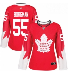 Womens Adidas Toronto Maple Leafs 55 Andreas Borgman Authentic Red Alternate NHL Jersey Womens Adidas Toronto Maple Leafs 55 Andreas Borgman Authentic Red Alternate NHL Jersey