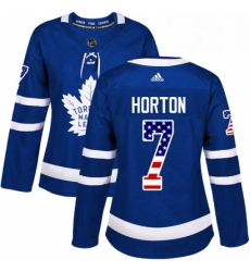 Womens Adidas Toronto Maple Leafs 7 Tim Horton Authentic Royal Blue USA Flag Fashion NHL Jersey Womens Adidas Toronto Maple Leafs 7 Tim Horton Authentic Royal Blue USA Flag Fashion NHL Jersey