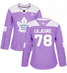 Womens Adidas Toronto Maple Leafs 78 Timothy Liljegren Authentic Purple Fights Cancer Practice NHL Jersey Womens Adidas Toronto Maple Leafs 78 Timothy Liljegren Authentic Purple Fights Cancer Practice NHL Jersey