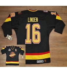 Canucks #16 Trevor Linden Stitched Black CCM Throwback Vintage NHL Jersey Canucks #16 Trevor Linden Stitched Black CCM Throwback Vintage NHL Jersey