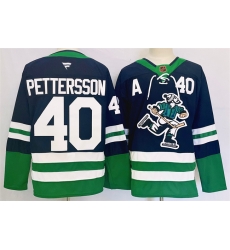 Men Vancouver Canucks 40 Elias Pettersson Navy 2024 Reverse Retro Stitched Jersey Men Vancouver Canucks 40 Elias Pettersson Navy 2024 Reverse Retro Stitched Jersey