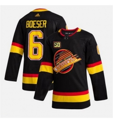 Men Vancouver Canucks 6 Brock Boeser 50th Anniversary Black Stitched jersey Men Vancouver Canucks 6 Brock Boeser 50th Anniversary Black Stitched jersey