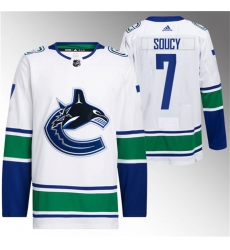 Men Vancouver Canucks 7 Carson Soucy White Stitched Jersey Men Vancouver Canucks 7 Carson Soucy White Stitched Jersey