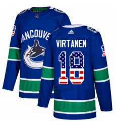 Mens Adidas Vancouver Canucks 18 Jake Virtanen Authentic Blue USA Flag Fashion NHL Jersey Mens Adidas Vancouver Canucks 18 Jake Virtanen Authentic Blue USA Flag Fashion NHL Jersey