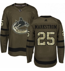 Mens Adidas Vancouver Canucks 25 Jacob Markstrom Premier Green Salute to Service NHL Jersey Mens Adidas Vancouver Canucks 25 Jacob Markstrom Premier Green Salute to Service NHL Jersey