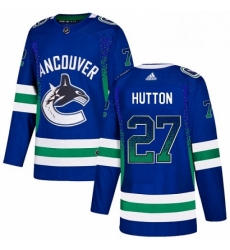 Mens Adidas Vancouver Canucks 27 Ben Hutton Authentic Blue Drift Fashion NHL Jersey Mens Adidas Vancouver Canucks 27 Ben Hutton Authentic Blue Drift Fashion NHL Jersey