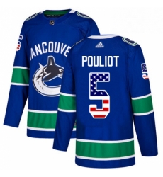 Mens Adidas Vancouver Canucks 5 Derrick Pouliot Authentic Blue USA Flag Fashion NHL Jersey Mens Adidas Vancouver Canucks 5 Derrick Pouliot Authentic Blue USA Flag Fashion NHL Jersey