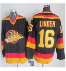 Vancouver Canucks #16 Trevor Linden Black Gold CCM Throwback Stitched NHL Jersey Vancouver Canucks #16 Trevor Linden Black Gold CCM Throwback Stitched NHL Jersey
