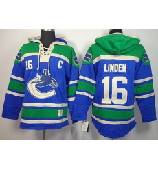 Vancouver Canucks 16 Trevor Linden Blue Lace-Up NHL Jersey Hoodies Vancouver Canucks 16 Trevor Linden Blue Lace-Up NHL Jersey Hoodies
