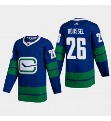 Vancouver Canucks 26 Antoine Roussel Men Adidas 2020 21 Authentic Player Alternate Stitched NHL Jersey Blue Vancouver Canucks 26 Antoine Roussel Men Adidas 2020 21 Authentic Player Alternate Stitched NHL Jersey Blue