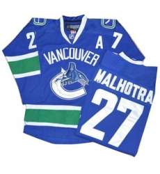 Vancouver Canucks 27 Manny Malhotra Home Blue Jerseys A Patch Vancouver Canucks 27 Manny Malhotra Home Blue Jerseys A Patch