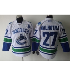 Vancouver Canucks 27 Manny Malhotra Home White Jerseys A Patch Vancouver Canucks 27 Manny Malhotra Home White Jerseys A Patch
