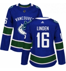 Womens Adidas Vancouver Canucks 16 Trevor Linden Authentic Blue Home NHL Jersey Womens Adidas Vancouver Canucks 16 Trevor Linden Authentic Blue Home NHL Jersey