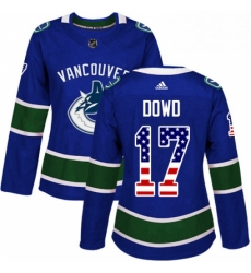 Womens Adidas Vancouver Canucks 17 Nic Dowd Authentic Blue USA Flag Fashion NHL Jerse Womens Adidas Vancouver Canucks 17 Nic Dowd Authentic Blue USA Flag Fashion NHL Jerse