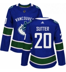 Womens Adidas Vancouver Canucks 20 Brandon Sutter Authentic Blue Home NHL Jersey Womens Adidas Vancouver Canucks 20 Brandon Sutter Authentic Blue Home NHL Jersey