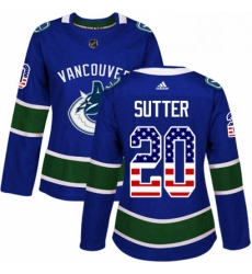 Womens Adidas Vancouver Canucks 20 Brandon Sutter Authentic Blue USA Flag Fashion NHL Jersey Womens Adidas Vancouver Canucks 20 Brandon Sutter Authentic Blue USA Flag Fashion NHL Jersey