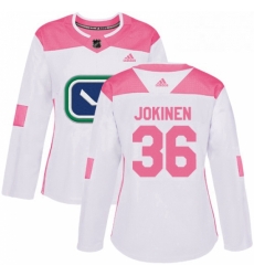 Womens Adidas Vancouver Canucks 36 Jussi Jokinen Authentic White Pink Fashion NHL Jersey Womens Adidas Vancouver Canucks 36 Jussi Jokinen Authentic White Pink Fashion NHL Jersey