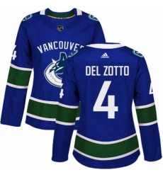 Womens Adidas Vancouver Canucks 4 Michael Del Zotto Authentic Blue Home NHL Jersey Womens Adidas Vancouver Canucks 4 Michael Del Zotto Authentic Blue Home NHL Jersey