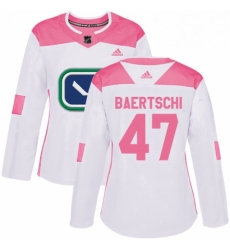 Womens Adidas Vancouver Canucks 47 Sven Baertschi Authentic WhitePink Fashion NHL Jersey Womens Adidas Vancouver Canucks 47 Sven Baertschi Authentic WhitePink Fashion NHL Jersey