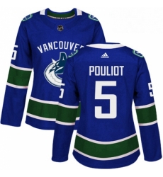 Womens Adidas Vancouver Canucks 5 Derrick Pouliot Premier Blue Home NHL Jersey Womens Adidas Vancouver Canucks 5 Derrick Pouliot Premier Blue Home NHL Jersey