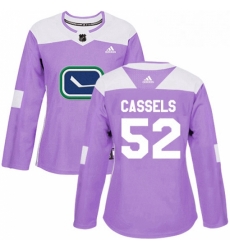 Womens Adidas Vancouver Canucks 52 Cole Cassels Authentic Purple Fights Cancer Practice NHL Jersey Womens Adidas Vancouver Canucks 52 Cole Cassels Authentic Purple Fights Cancer Practice NHL Jersey
