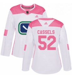 Womens Adidas Vancouver Canucks 52 Cole Cassels Authentic WhitePink Fashion NHL Jersey Womens Adidas Vancouver Canucks 52 Cole Cassels Authentic WhitePink Fashion NHL Jersey