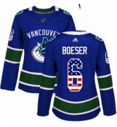 Womens Adidas Vancouver Canucks 6 Brock Boeser Authentic Blue USA Flag Fashion NHL Jersey Womens Adidas Vancouver Canucks 6 Brock Boeser Authentic Blue USA Flag Fashion NHL Jersey