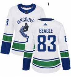 Womens Adidas Vancouver Canucks 83 Jay Beagle Authentic White Away NHL Jersey Womens Adidas Vancouver Canucks 83 Jay Beagle Authentic White Away NHL Jersey