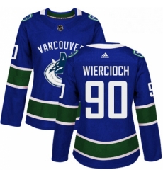 Womens Adidas Vancouver Canucks 90 Patrick Wiercioch Authentic Blue Home NHL Jersey Womens Adidas Vancouver Canucks 90 Patrick Wiercioch Authentic Blue Home NHL Jersey