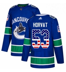 Youth Adidas Vancouver Canucks 53 Bo Horvat Authentic Blue USA Flag Fashion NHL Jersey Youth Adidas Vancouver Canucks 53 Bo Horvat Authentic Blue USA Flag Fashion NHL Jersey
