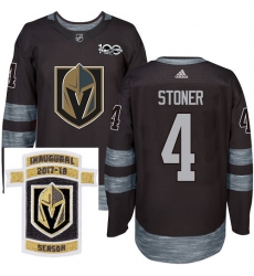 Adidas Golden Knights #4 Clayton Stoner Black 1917 2017 100th Anniversary Stitched NHL Inaugural Season Patch Jersey Adidas Golden Knights #4 Clayton Stoner Black 1917 2017 100th Anniversary Stitched NHL Inaugural Season Patch Jersey