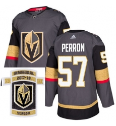 Adidas Golden Knights #57 David Perron Grey Home Authentic Stitched NHL Inaugural Season Patch Jersey Adidas Golden Knights #57 David Perron Grey Home Authentic Stitched NHL Inaugural Season Patch Jersey