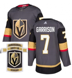 Adidas Golden Knights #7 Jason Garrison Grey Home Authentic Stitched NHL Inaugural Season Patch Jersey Adidas Golden Knights #7 Jason Garrison Grey Home Authentic Stitched NHL Inaugural Season Patch Jersey