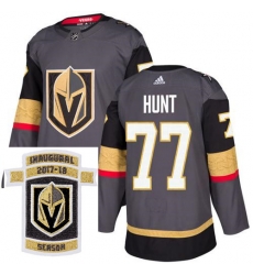 Adidas Golden Knights #77 Brad Hunt Grey Home Authentic Stitched NHL Inaugural Season Patch Jersey Adidas Golden Knights #77 Brad Hunt Grey Home Authentic Stitched NHL Inaugural Season Patch Jersey
