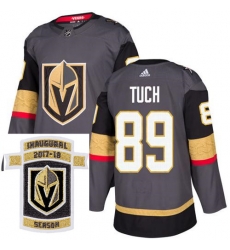 Adidas Golden Knights #89 Alex Tuch Grey Home Authentic Stitched NHL Inaugural Season Patch Jersey Adidas Golden Knights #89 Alex Tuch Grey Home Authentic Stitched NHL Inaugural Season Patch Jersey
