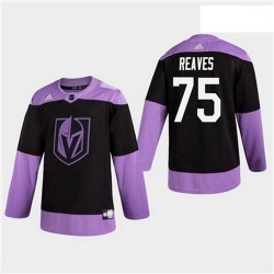 Men Golden Knights 75 Ryan Reaves Fights Cancer Hockey Practice  Jersey
