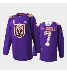 Men Vegas Golden Knights 7 Alex Pietrangelo Purple Hispanic Heritage Warmup Stitched Jersey Men Vegas Golden Knights 7 Alex Pietrangelo Purple Hispanic Heritage Warmup Stitched Jersey