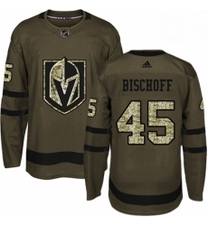Mens Adidas Vegas Golden Knights 45 Jake Bischoff Authentic Green Salute to Service NHL Jersey Mens Adidas Vegas Golden Knights 45 Jake Bischoff Authentic Green Salute to Service NHL Jersey