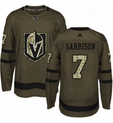 Mens Adidas Vegas Golden Knights 7 Jason Garrison Authentic Green Salute to Service NHL Jersey Mens Adidas Vegas Golden Knights 7 Jason Garrison Authentic Green Salute to Service NHL Jersey