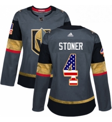 Womens Adidas Vegas Golden Knights 4 Clayton Stoner Authentic Gray USA Flag Fashion NHL Jersey Womens Adidas Vegas Golden Knights 4 Clayton Stoner Authentic Gray USA Flag Fashion NHL Jersey